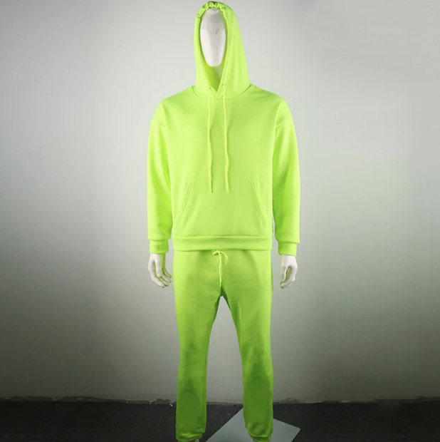 Herren Trainingsanzug in Neon Grün Fluorisierend 