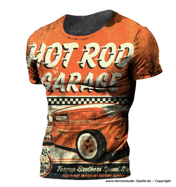 Hot-Road Herren Sommer T-Shirt Jeannetto Orange