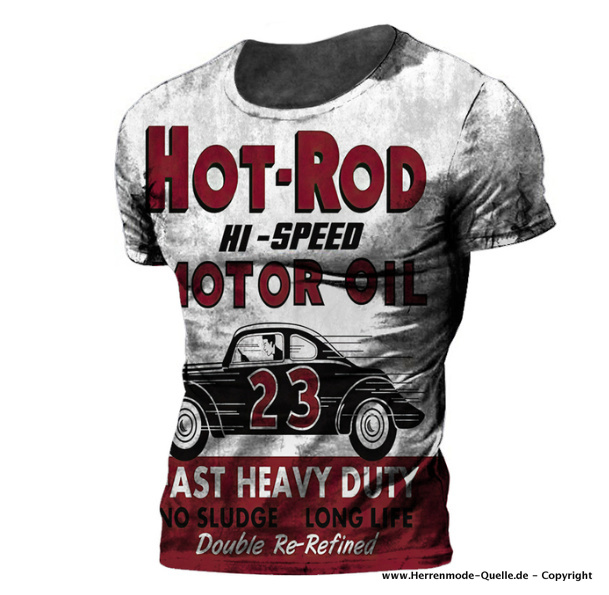Hot-Road Herren Sommer T-Shirt Jorgen Silber