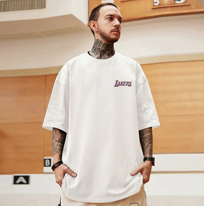 Oversize Lakers Shirt für Herren in Weiß