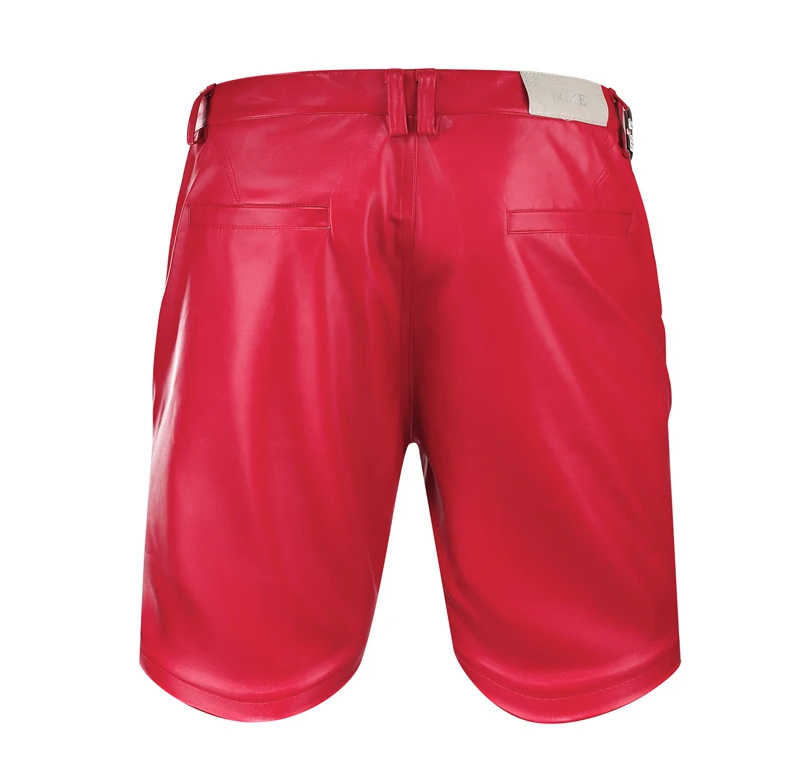 PU Leder Short Kurze Hose für Herren in Rot