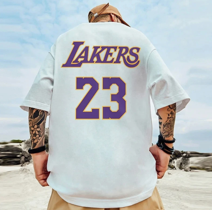Oversize Lakers Shirt für Herren in Weiß