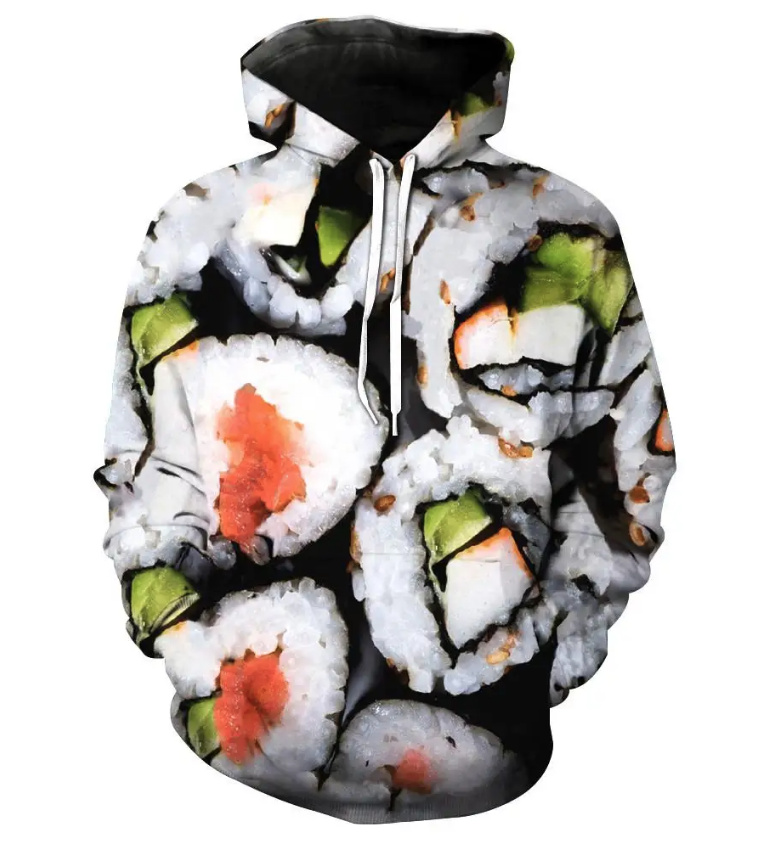 3D Print Sushi Herren Hoodie Sweater