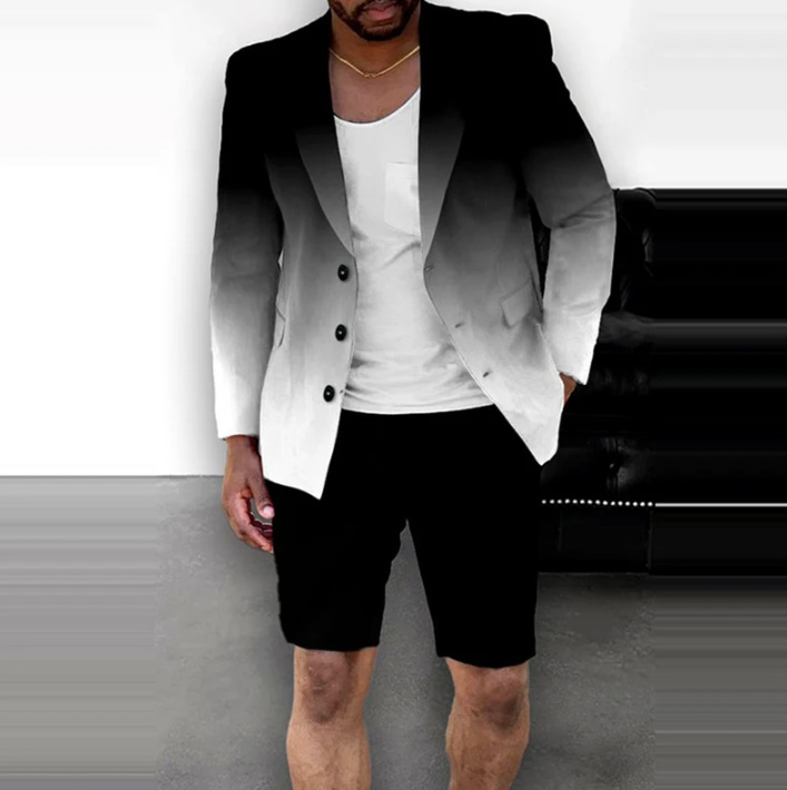 Business Herren Anzug Joas für den Sommer mit Kurze Hose Elegant in Schwarz Weiß
