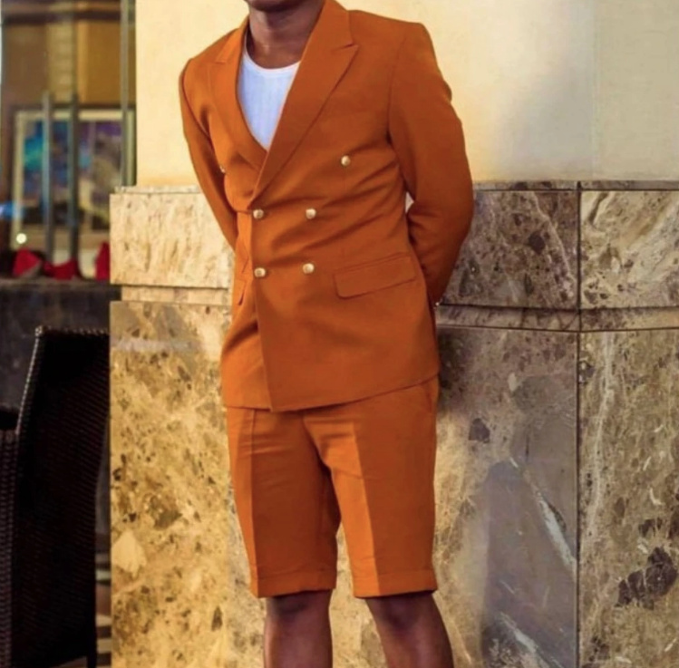 Business Herren Anzug Knielang Elegant in Orange